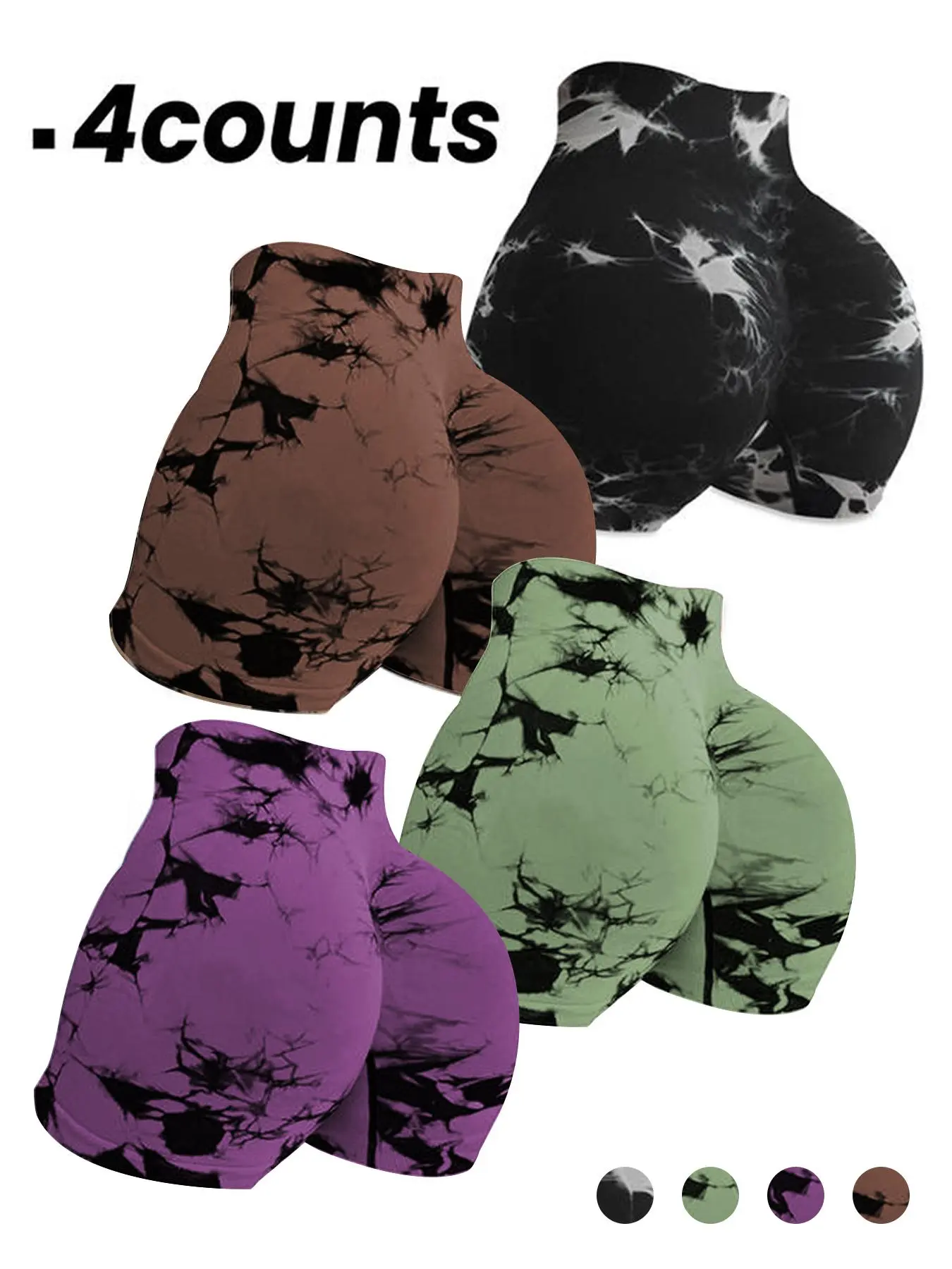 Women's Tie Dye Print High Waist Sports Shorts, Breathable Comfortable Skinny Athletic Shorts for Gym Workout Running, Ladies Sportswear Activewear for All Seasons, Athletic Bottoms Women's Tie Dye Print High Waist Sports Shorts, Breathable Comfortable Skinny Athletic Shorts for Gym Workout Running, Ladies Sportswear Activewear for All Seasons, Athletic Bottoms