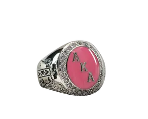 Alpha Kappa Alpha Sorority Ring (AKA) - Flower Series, Silver