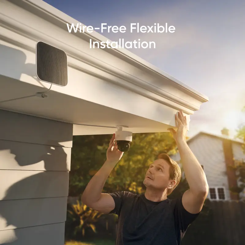 [Exclusive Bundle] eufy SoloCam S340, 360° Pan & Tilt Solar Security Camera 2.4 GHz Wi-Fi No Monthly Fee HomeBase S380 Compatible - Ai Auto Lock And Tracking