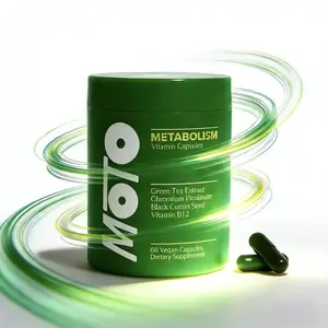MOTO Metabolism Vitamin Capsules, 60 Vegetarian Capsules, containing Green Tea Extract / Chromium Picolinate / Black Cumin Seed / Vitamin B12 Dietary Supplement