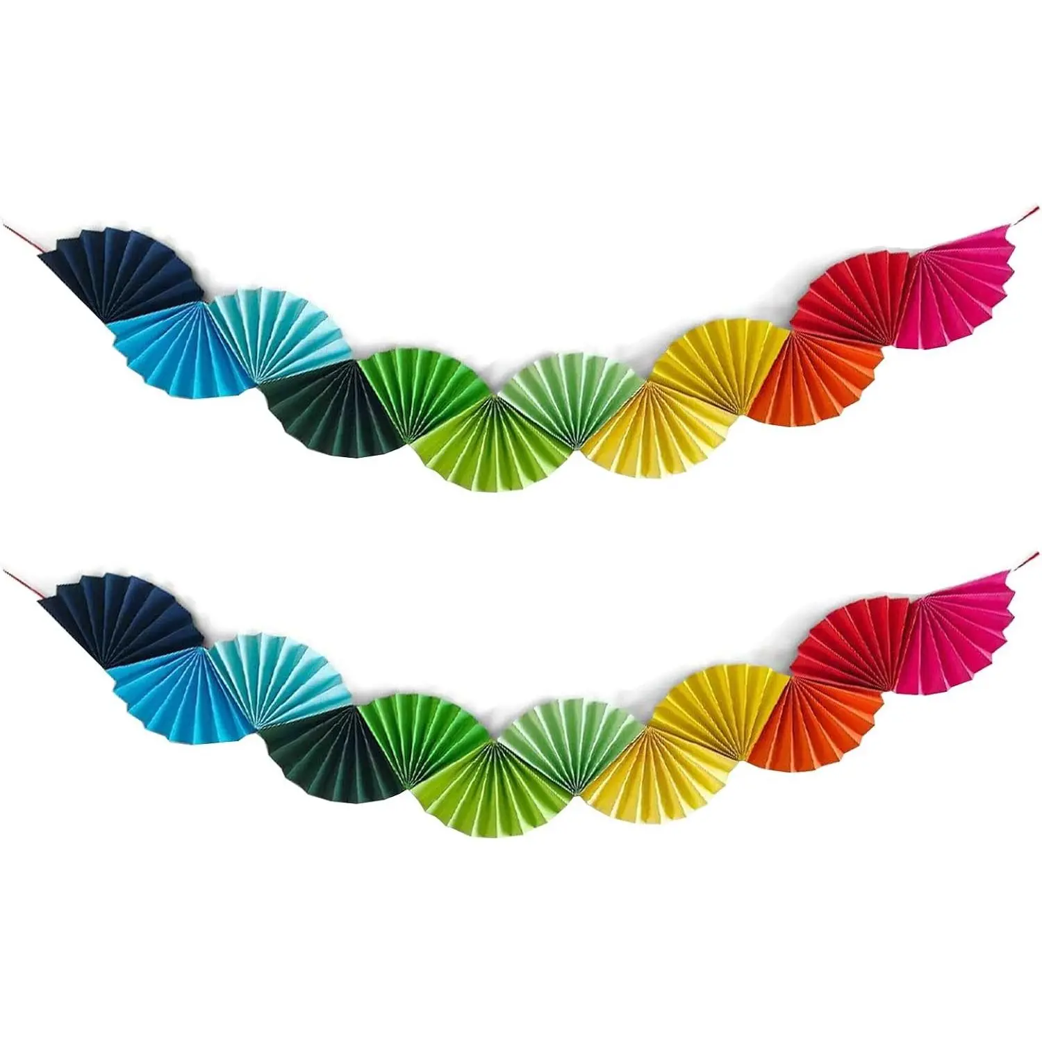 Banner Garland Fan-Shaped, Rainbow Colors Wall Decor Party Decorations | for Birthday Wedding College Nurse Graduation Holiday New Year, Festive Supplies