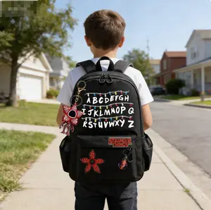Stranger Things Backpack with Demogorgon Charm | Eye-Catching Daily Bag