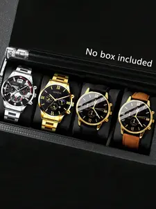 Men's Calendar Watch Set, Business Trendy Wristwatch, Quartz Watch, Suitable for Successful Individuals, Business Gatherings, Birthdays, Holidays