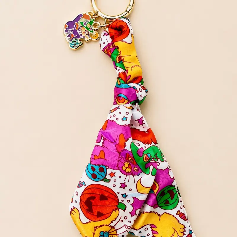 Satin Kitty Witch Keychain