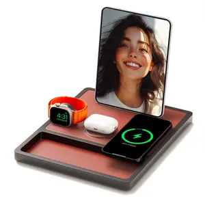 QUAD TRAY Saddle - 4-in-1 MagSafe Midnight Black Wireless Charger with iPad Stand Support