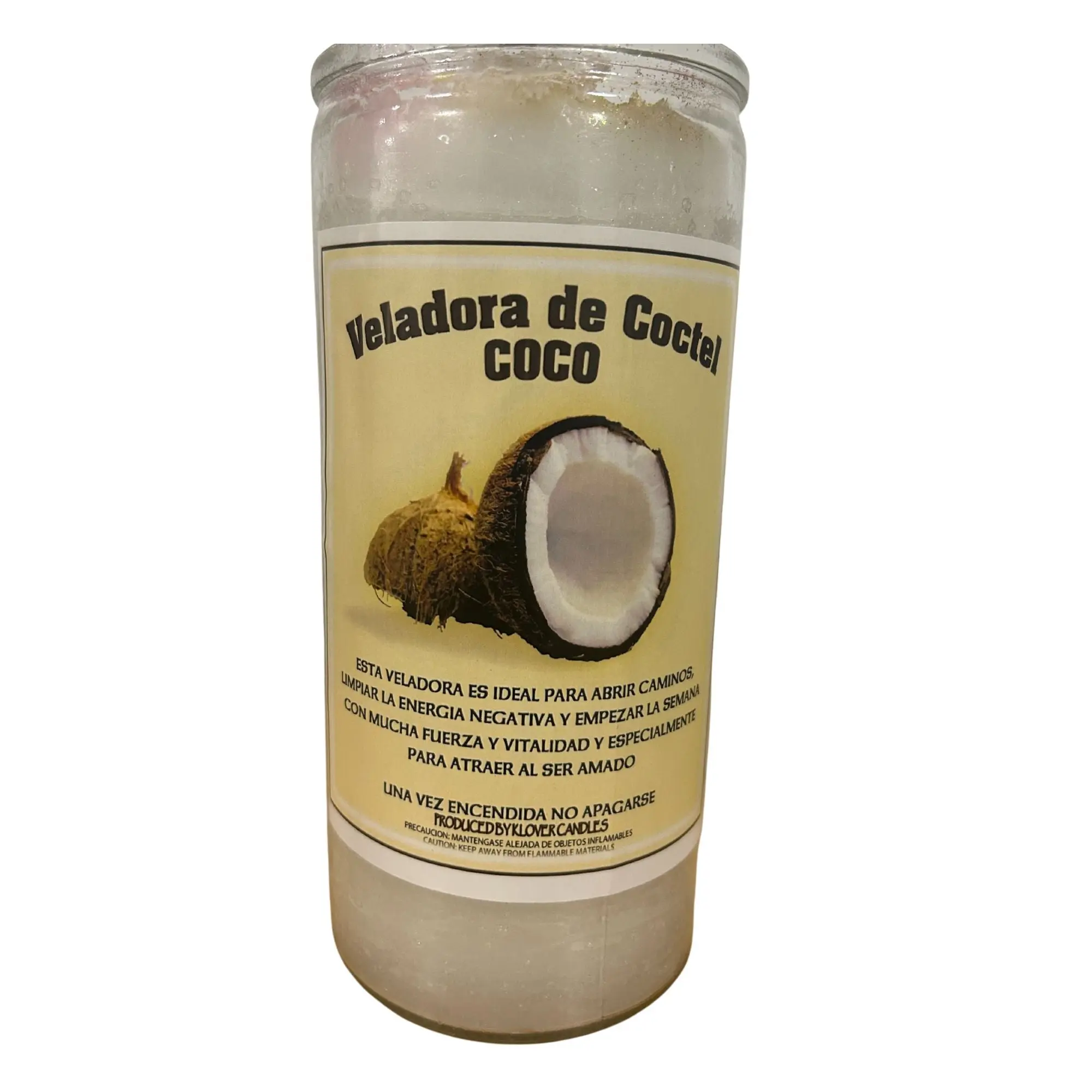 Jumbo Coco Cocktail 14 Day Fixed Candle / Jumbo Veladora Preparada de Coctel Coco