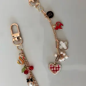 Kindle Charm Strap with Cute Charms Interchangeable E Reader Chain Accessory Decorative Bookmark for Kindle Tablet or Planner Gold Tone Chain with Lobster Clasp - Decoration Keychain