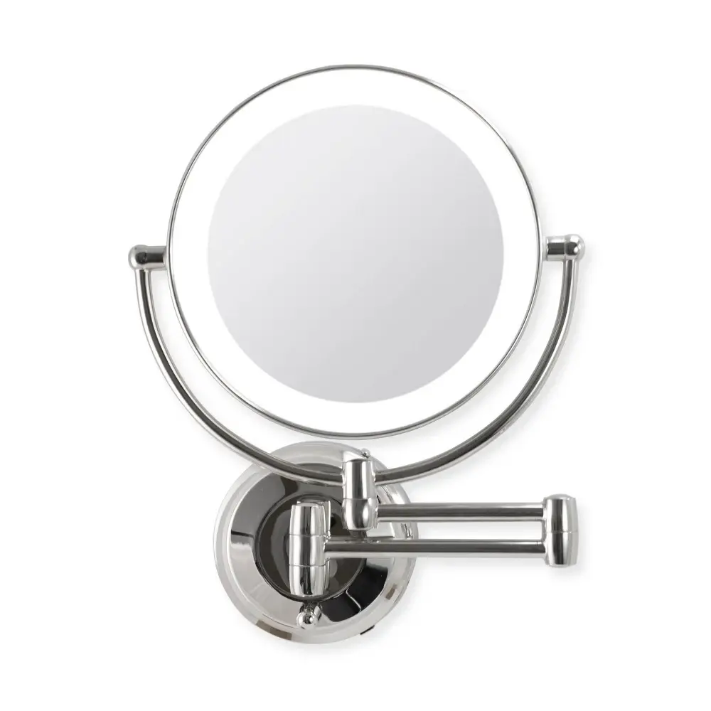 11" Round LED Wall Mount Powered by Battery or Adaptor Makeup Mirror Chrome - Zadro
