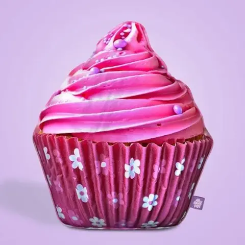 Pink Cupcake Pillow | All About Vibe – Cute 3D Cupcake Throw Pillow | Sweet Aesthetic Room Decor & Foodie Gift | Soft & Huggable, Made in USA