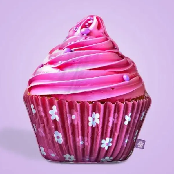 Pink Cupcake Pillow | All About Vibe – Cute 3D Cupcake Throw Pillow | Sweet Aesthetic Room Decor & Foodie Gift | Soft & Huggable, Made in USA