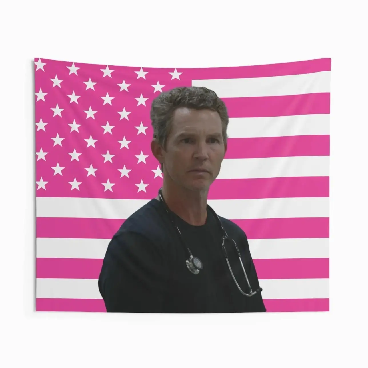 Dr. Jack Abbot Pink Flag Indoor Wall Tapestries