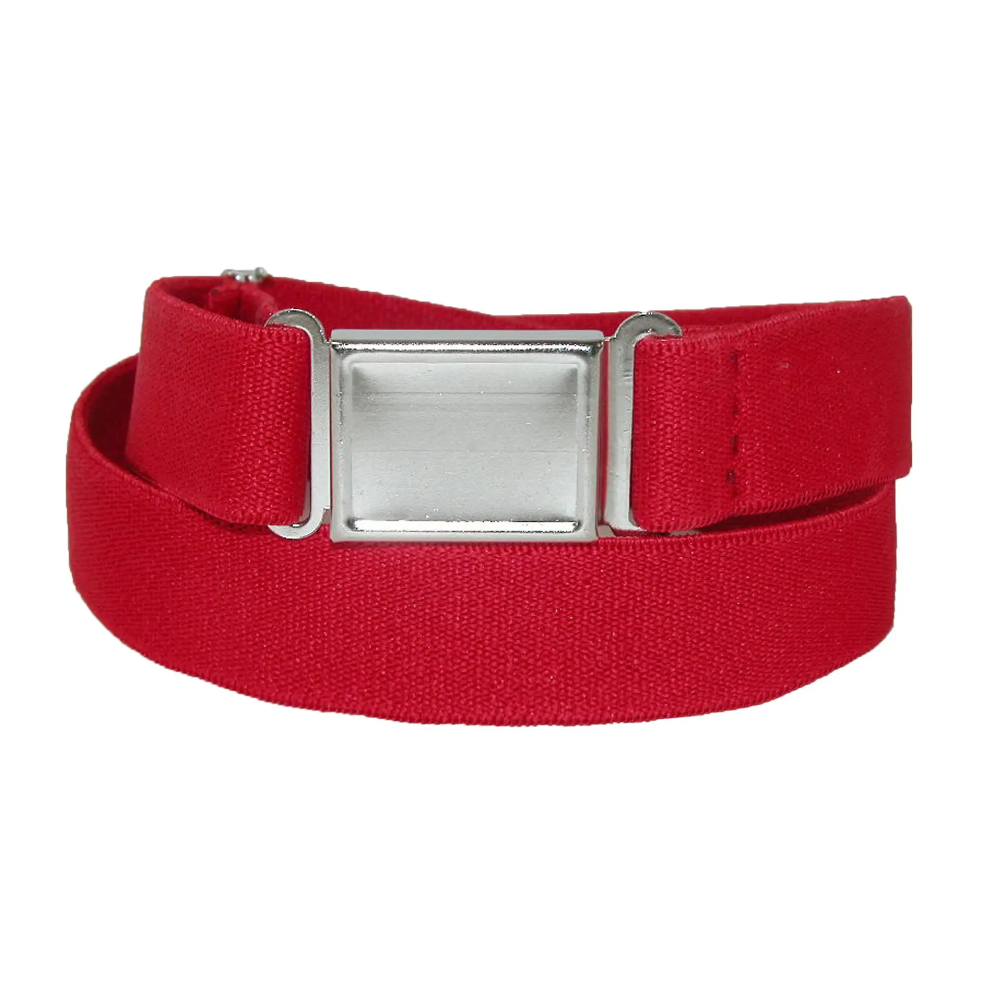 CTM Elastic Belt with Magnetic No Show Flat Buckle Adjustable to 42", Stretch Belts