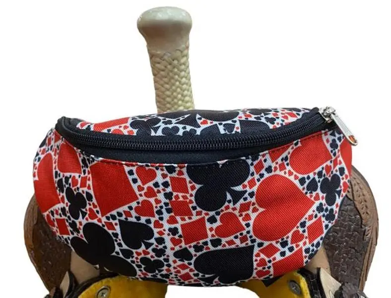 Showman Playing Card Suits Insulated Nylon Saddle Pouch Showman Playing Card Suits Insulated Nylon Saddle Pouch