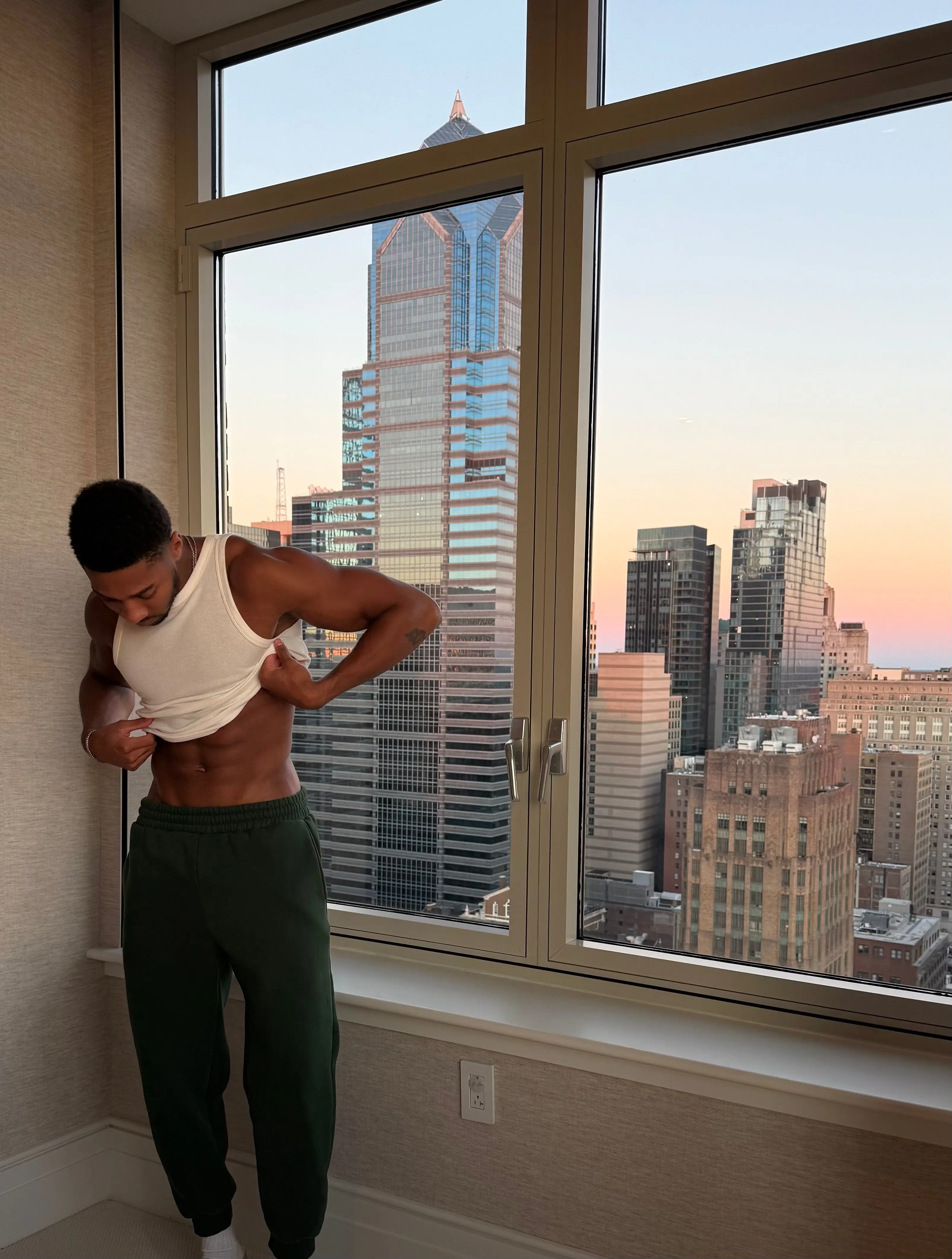 Weighted Earth Tone Sweatpants in Spruce