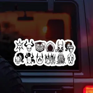 Sleep Token Take Me Back To Eden Full Album Song Character Art Vinyl Car Decal – All 12 Song Character Art Collage Design – Alternative Metal Band Sticker for Car Window Laptop Tumbler – Ultimate Sleep Token Fan Gift
