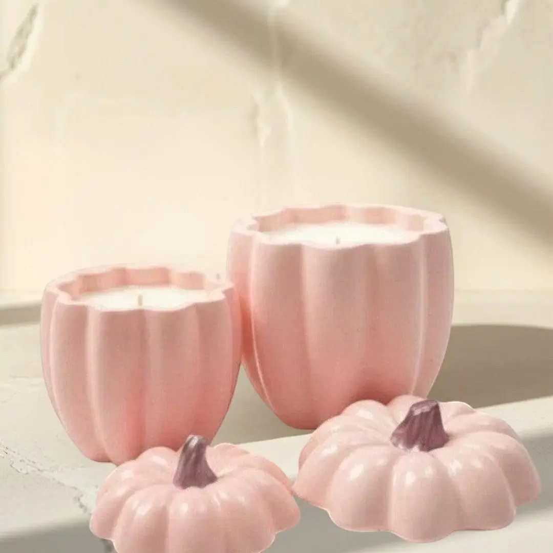 Doodlations Concrete Candle | Pumpkin Vessel
