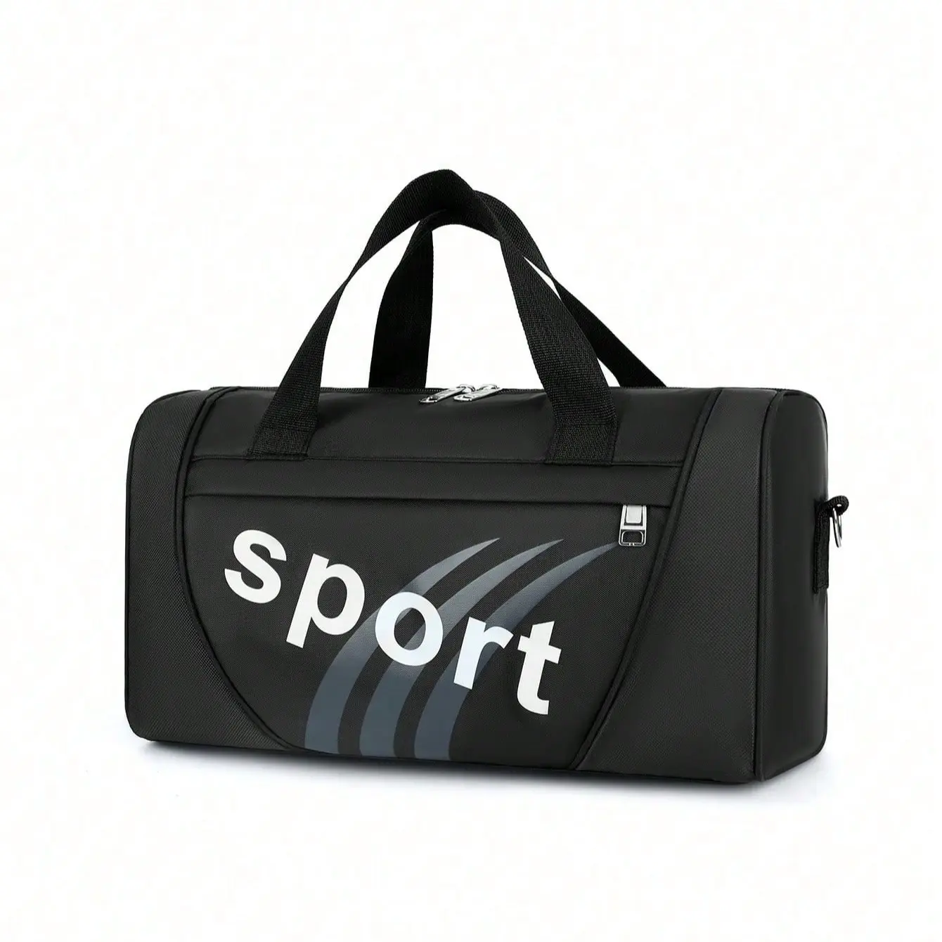Casual Colorblock Cylinder Sports Shoulder Bag, Letter Pattern Gym Bag, Portable Zipper Lightweight Travel Handbag, Unisex Daily Use Backpack, Multifunctional Sports Bag, Workout Sport Bags, Athletic Bag