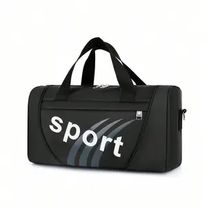 Casual Colorblock Cylinder Sports Shoulder Bag, Letter Pattern Gym Bag, Portable Zipper Lightweight Travel Handbag, Unisex Daily Use Backpack