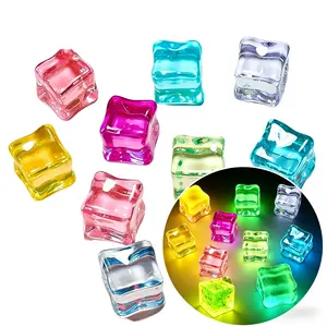 50PCS Mixed Decorative Props, Realistic Acrylic & Luminous Resin Fake Ice Cubes, Shimmering Starry Stones, Reusable Colorful Ornaments for DIY Crafts, Vase Fillers, Aquarium, Home Aesthetic Decor, Wedding, Christmas & All Holiday Party Decoration