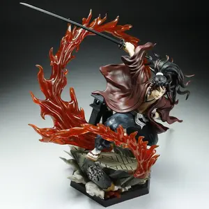 Demon Slayer Tsugikuni Yoriichi Collectible Figure with Dynamic Pose and Fiery Effect