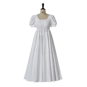 Bridgeton Regency dress, high-waisted skirt, Victorian tea gown, Jane Austen dress, court style, puffed sleeves