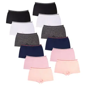 12 Pack Women’s Stripe Boyshorts Panties Seamless Underwear Tag-Free Underpants with athletic-inspired stripe detail on a no-roll waist band Womenswear