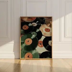 [Sale Up To 50%][No frame, Free Ship] Vinyl Records Poster Print Abstract Mid Century Wall Art Retro Wall Decor Artful Trendy Modern DJ Poster Music Lover Gift Matte Poster