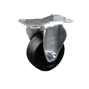 Rigid Caster with 3 Inch Soft Rubber Wheel – 175 lbs. Capacity Per Caster – 3-1/8 Inch x 4-1/8 Inch Overall Top Plate – Service Caster Brand