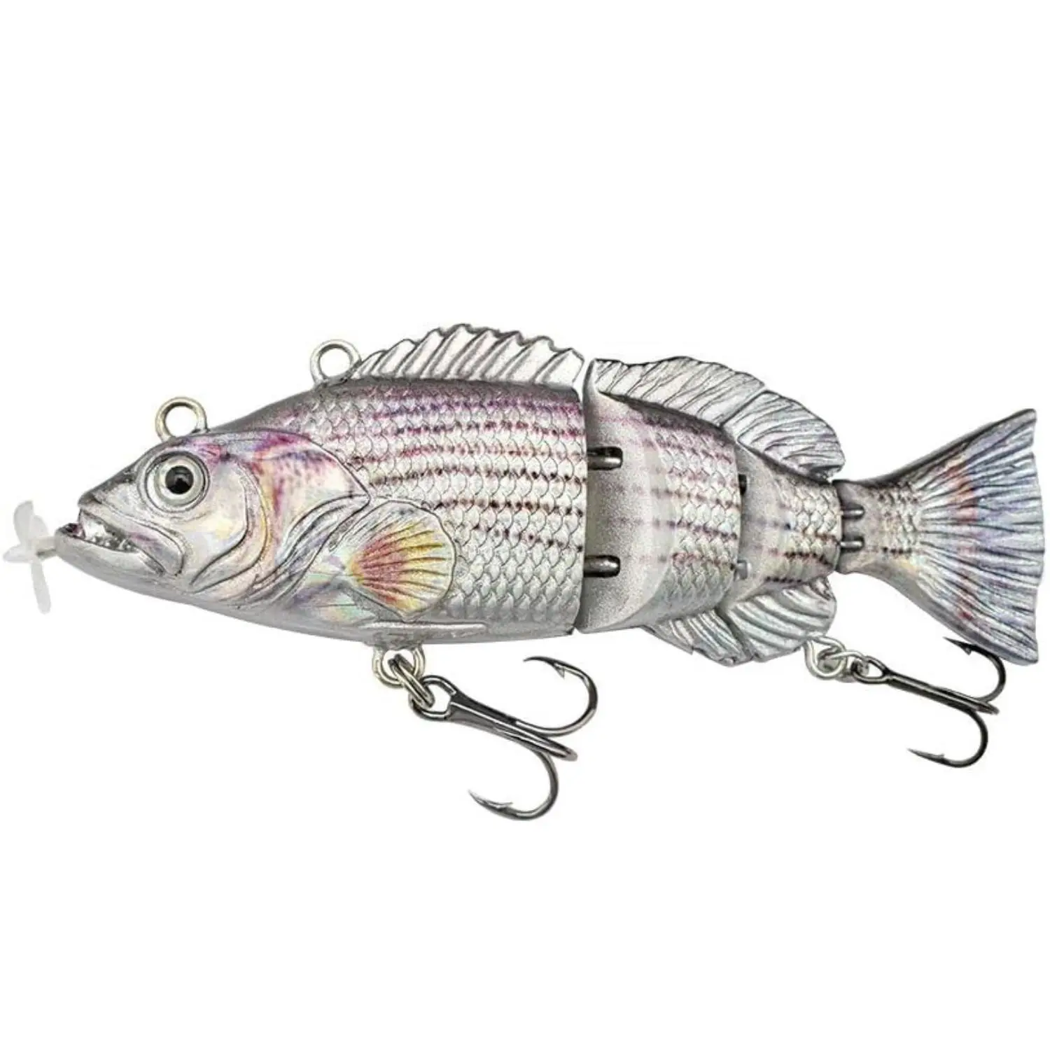 10cm/3.9in USB Rechargeable Robotic Lifelike Swimming Action Fishing Lure, Multi Jointed Swimbaits for Hard-to-catch Fish, Fishing Accessories with LED Light, Fishing Gifts for Men, Fishing Equipment, Crankbait