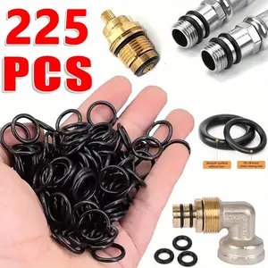 225-Piece O-Ring Set, Nitrile Rubber Sealing Gaskets, 18 Sizes, Elastic Oil-Resistant, Professional Pipe Repair Sealants