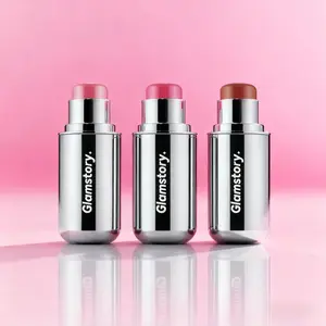 Glamstory Poptide Cream Blush Stick - Hydrating, Long-Lasting, Nourishing Lip-Cheek Duos for Normal Skin, Vegan, Cruelty-Free Makeup Products with Natural Flush, Radiance, Soft Focus Glow, Color Correction for Any Occasion, Lightweight