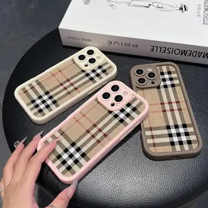 1 piece, beautiful checkered pattern shockproof phone case, suitable for iPhone 11, 12, 13, 14, 15, 16, 17 Pro Max, Pro Plus Air, made of soft silicone material, gift for boyfriend or girlfriend, Christmas gift, New Year gift.QXB640