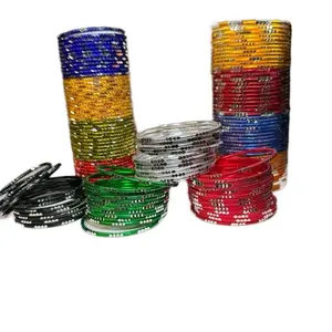 Beautiful One Dozen Steel  Bangles Set Multi Colors Fashion Jewelry Accessories size 2.2”