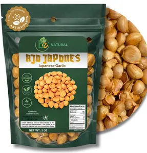 Ajo Japones 100% Natural 3 oz/85 gr, Vegano, Ajo Japonés Japones Bolsa resellable de 3 oz/85 gr. /100% Natural Japanese Garlic 3 oz/85 gr, Vegan, resealable bag.