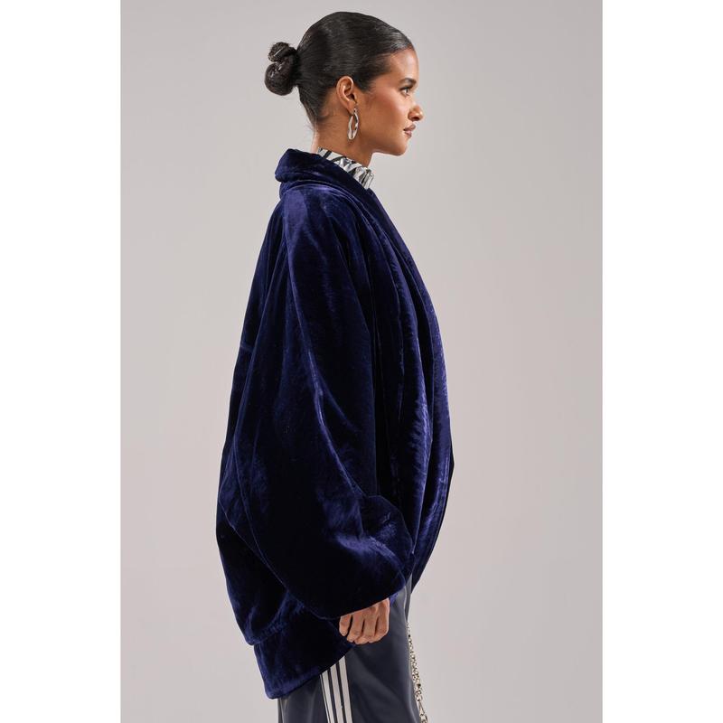 LOLA COCOON COAT IN VELVET