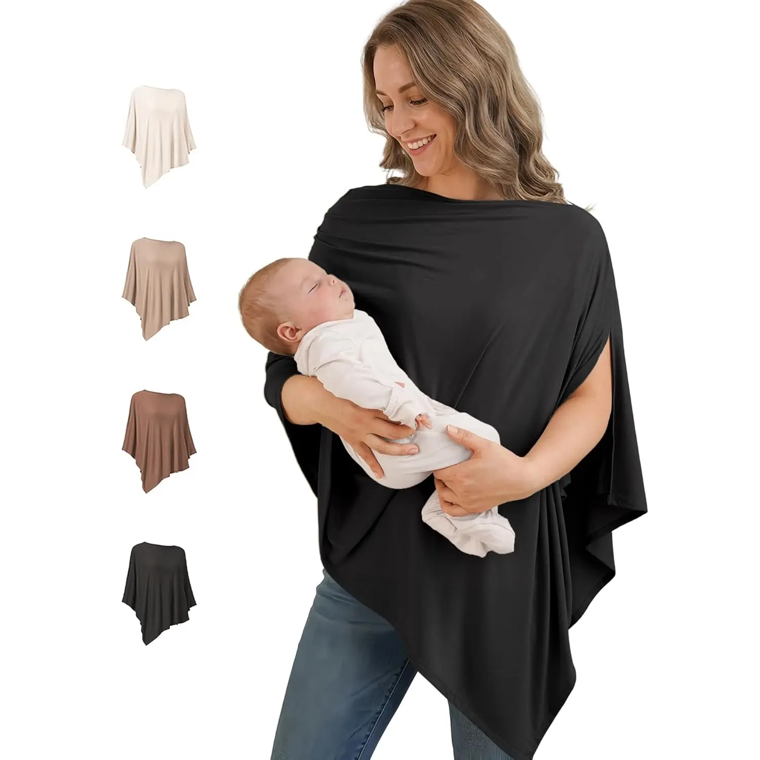 Nursing Cover for Breastfeeding, Soft Privacy Poncho, Multi-Use Nursing Shawl, Portable Maternity Breast Feeding Covers for Women, Mummy Mom Nursing Accessories, Gift