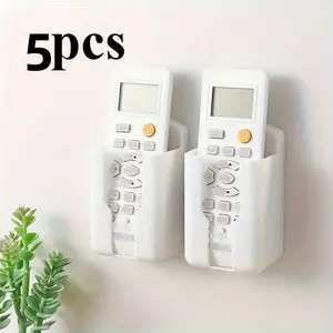 5pcs Durable Plastic Wall-Mounted Remote Holder, Space-Saving Storage Box for TV & Ac Remotes, Compact & Versatile Design