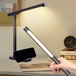 2-in-1 LED Desk Lamp | Magnetic Base, Phone Holder, USB Charging, Touch Control, 3000-6000K Dimming | Perfect for Home Office, Study, & Bedroom