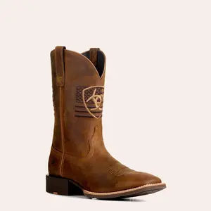 Ariat Men's Distressed Brown Sport Freedom Wide Square Toe Cowboy Boots