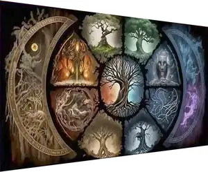 DIY 5D  Painting Kits for Adults  Art Large Size Tree of Life Abstract Tree Landscape Full Drill  Rhinestone Embroidery Craft Kits for  Wall Decor, 27.5X15.7 Inch