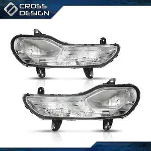 CROSSDESIGN Pair Clear Lens Front Fog Lights Lamps Fit For 2013-2016 Ford Escape Kuga