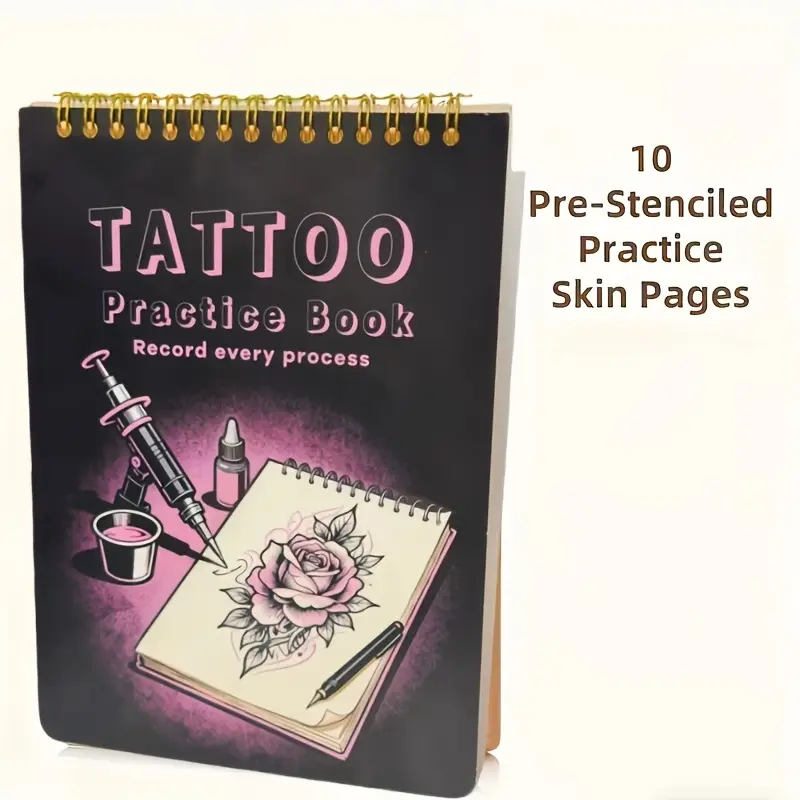 10 Sheets 1mm Tattoo Practice Skin - Light Beige Elastic Thickened Double-Sided Fake Skin, Natural Beige Texture Design, Suitable for Tattoo Artists and Beginners, Essential Tattoo Supplies