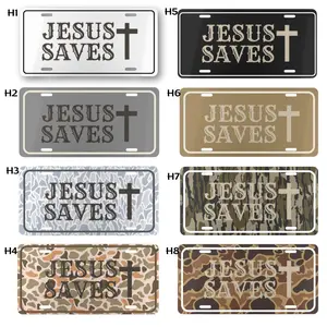 Jesus Saves Camo License Plate – Christian Truck Tag, Faith-Based Camouflage Auto Plate, Religious Car Tag for Trucks SUVs, Outdoor Western Style Vehicle Accessory, Christian Gift for Believers