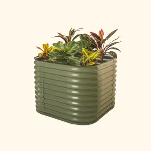 Vego Garden 32" Extra Tall 4 In 1 Small Modular Metal Raised Garden Bed Kit for Easy Tending & Ample Root Space