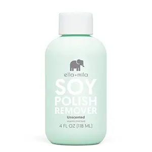 ella+mila Soy Nail Polish Remover Non-Acetone Nail Polish Remover - Non-Toxic Fingernail Polish Remover - For Natural Nail Polishes - Unscented & Enriched With Vitamins A, C & E(4 fl oz) Teal