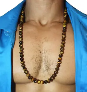 Auras by Osiris Yellow Tigers Eye Necklace with Mag Clasp