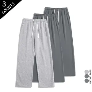 Viral TikTok Style Men's 3-Pack Sweatpants - Baggy Straight Leg Pants for Everyday & Streetwear outdoorfun