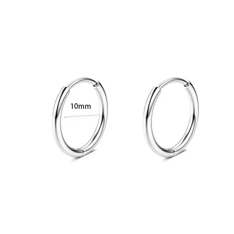 A pair of silver smooth ear rings