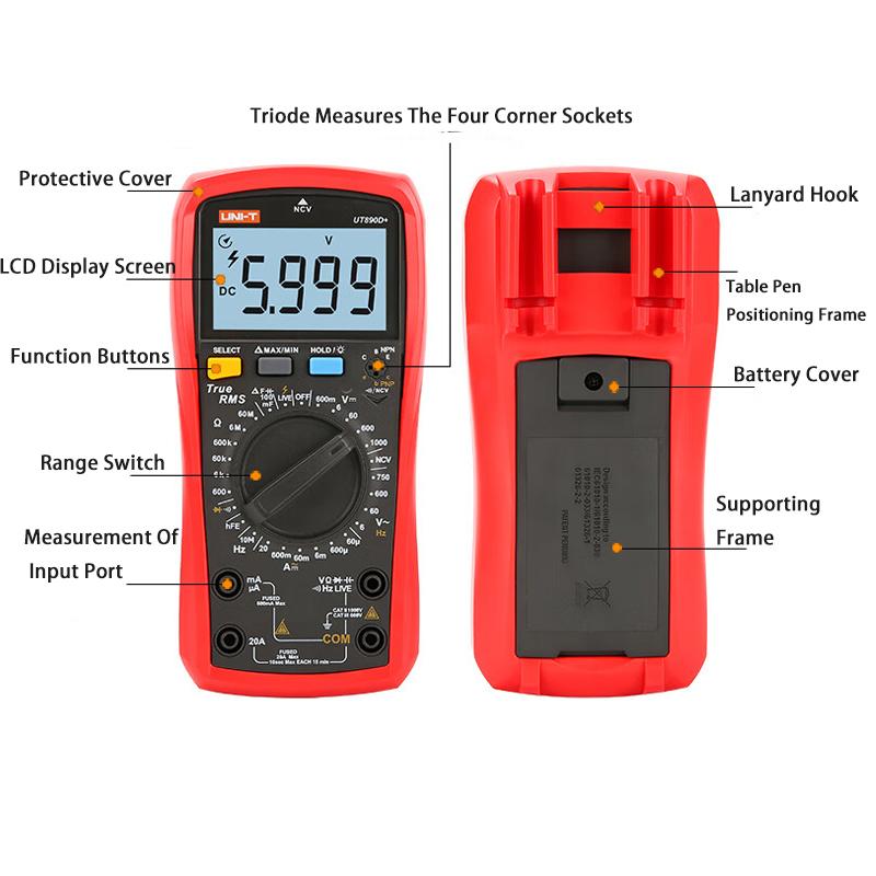 Digital Multimeter TRMS 6000 Counts with NCV Detection, Measures AC/DC Voltage Current Resistance Continuity Diode Transistor Frequency, Live Wire Tester with Sound and Light Alarm for Electrical Diagnostics