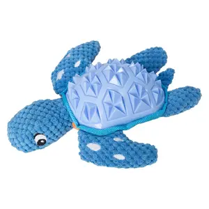 SnugArooz Titan the Turtle Squeaky Chew Toy, 10" TPR Shell Dog Chew Toy, Squeaky Chew Toys